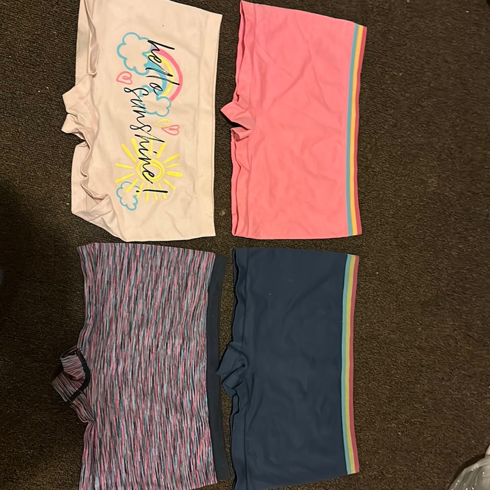 Girls multi-color variety boy shorts.